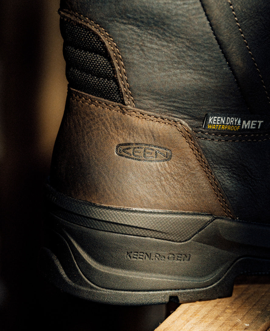 Mens CSA Flatland Pull-On Waterproof Work Boot INT MET Carbon Toe Dark BrownBlack
