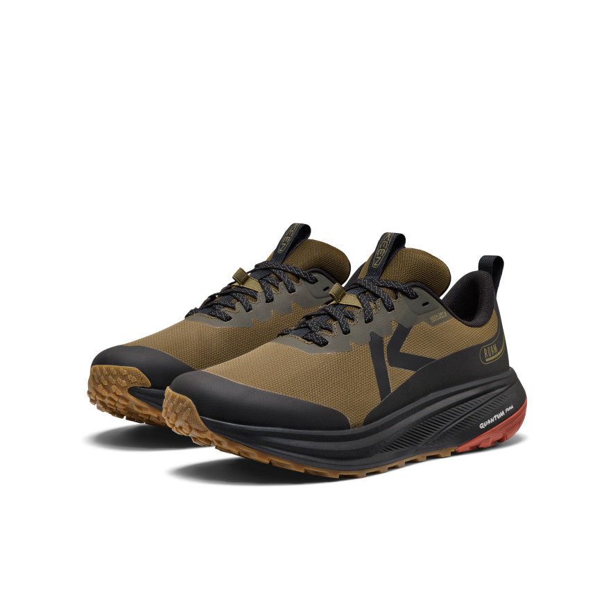 Mens Roam Waterproof Trail Running Shoe Dark OliveBurnt Brick