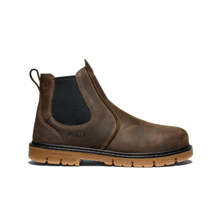 Mens San Jose Chelsea 90 Heel Boot Aluminum Toe Cascade BrownGum