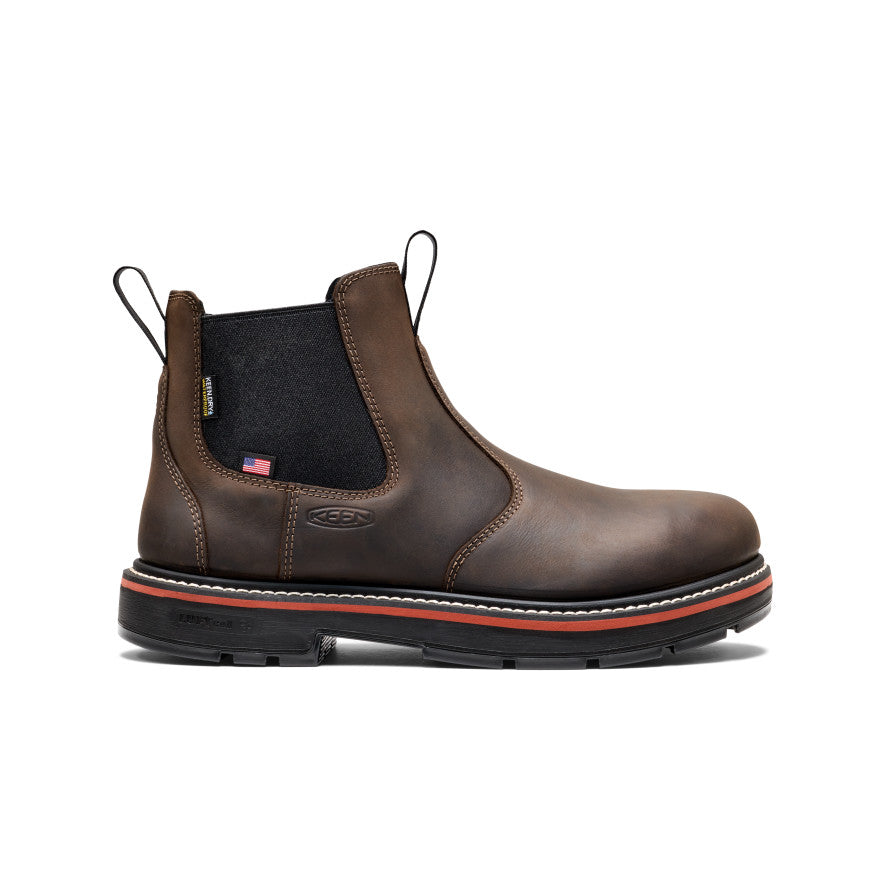 Mens Liberty Chelsea 90 Heel Waterproof Work Boot Soft Toe Coffee BeanBlack