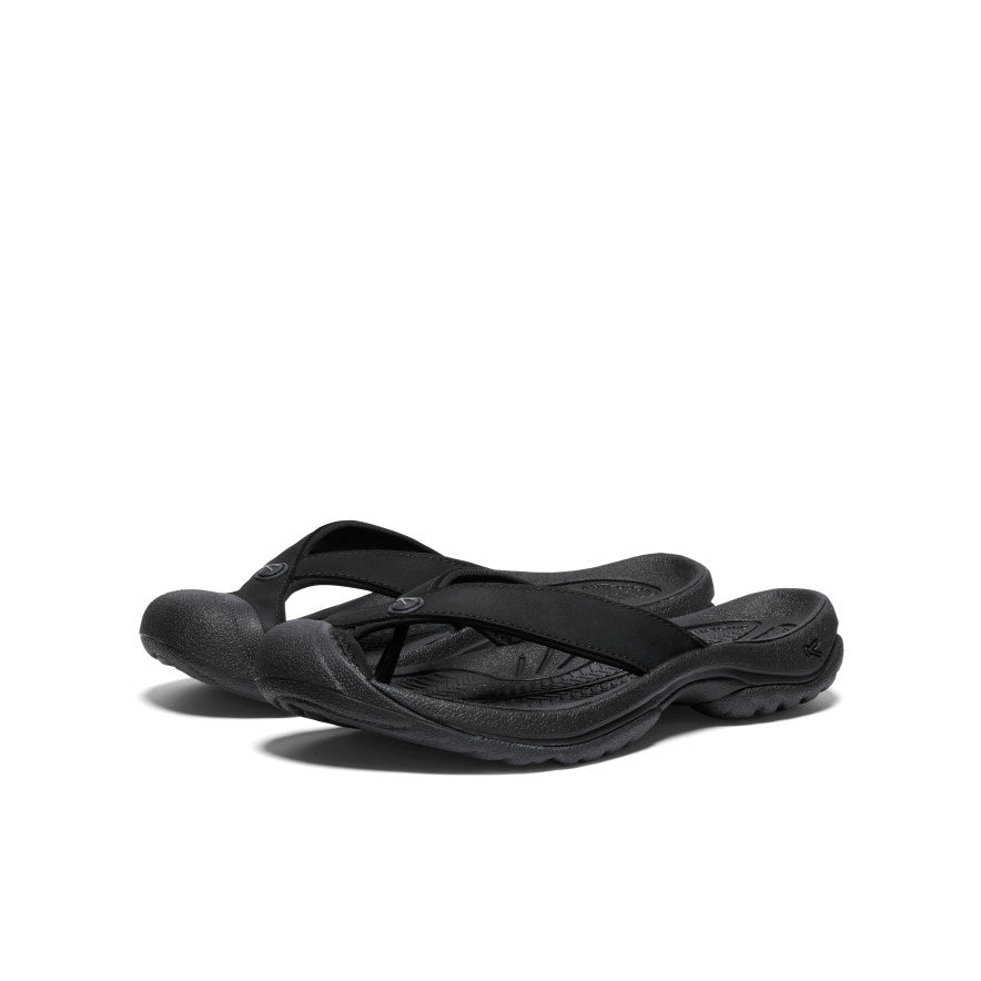 Womens Waimea Leather Flip-Flop BlackBlack