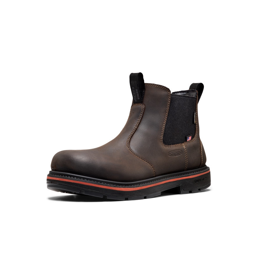Mens Liberty Chelsea 90 Heel Waterproof Work Boot Carbon Toe Coffee BeanBlack