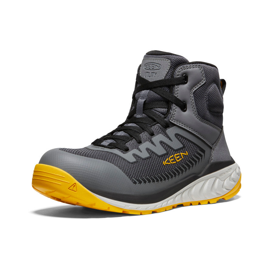 Mens Arvada Mid Work Sneaker Carbon Toe BlackKeen Yellow
