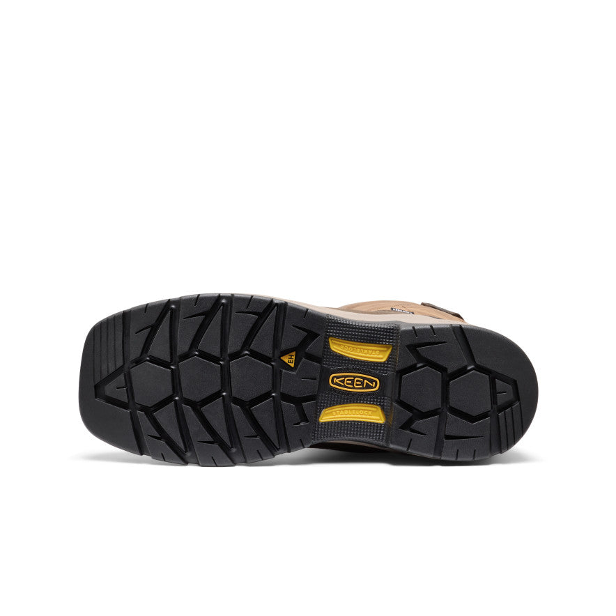 Mens Flatland Pull-On Waterproof Work Boot Soft Toe BisonBlack