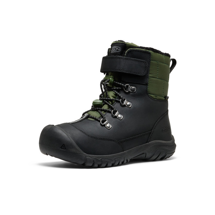 Big Kids Kanibou Waterproof Winter Boot BlackBronze Green