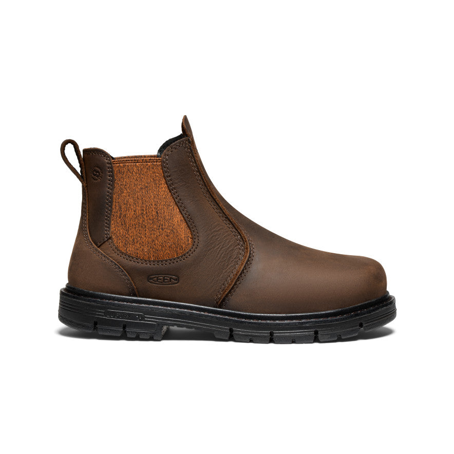 Womens San Jose Chelsea 90 Heel Boot Aluminum Toe Cascade BrownBlack