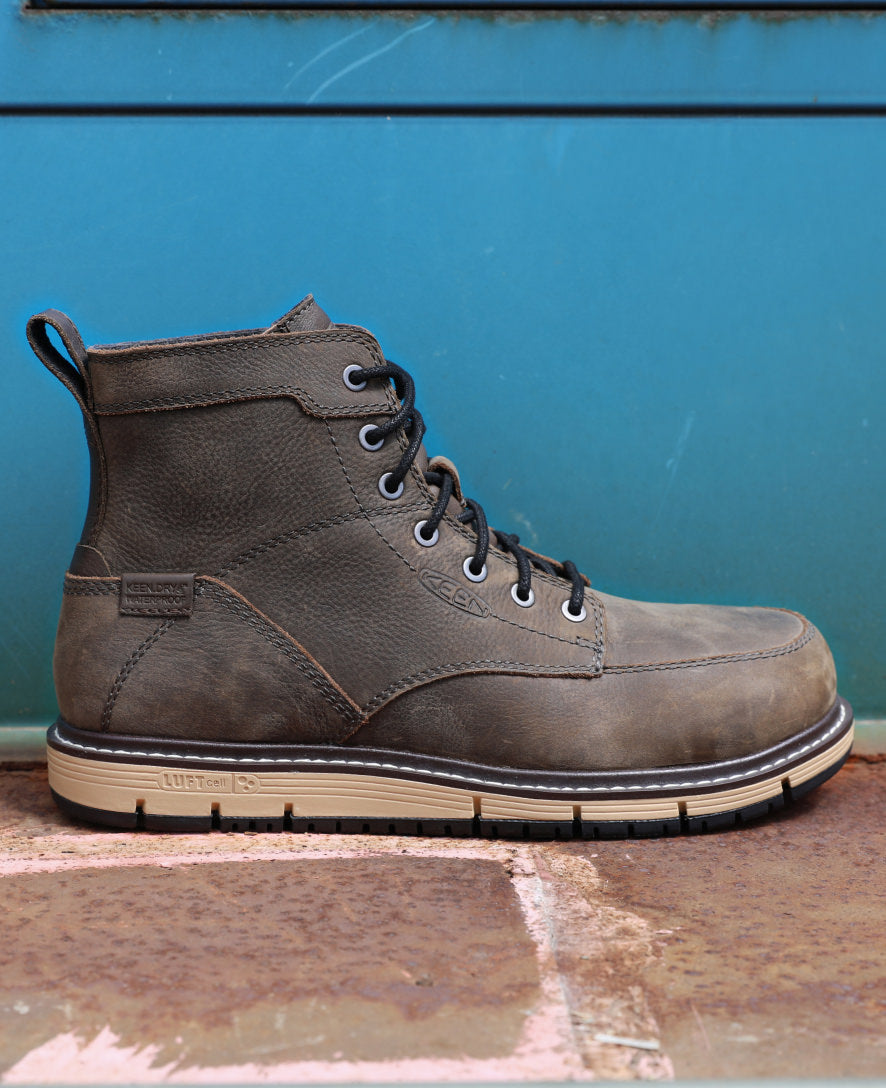 Mens San Jose 6 Waterproof Boot Aluminum Toe Cascade BrownBlack