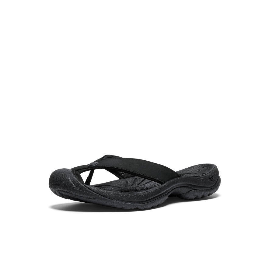 Womens Waimea Leather Flip-Flop BlackBlack