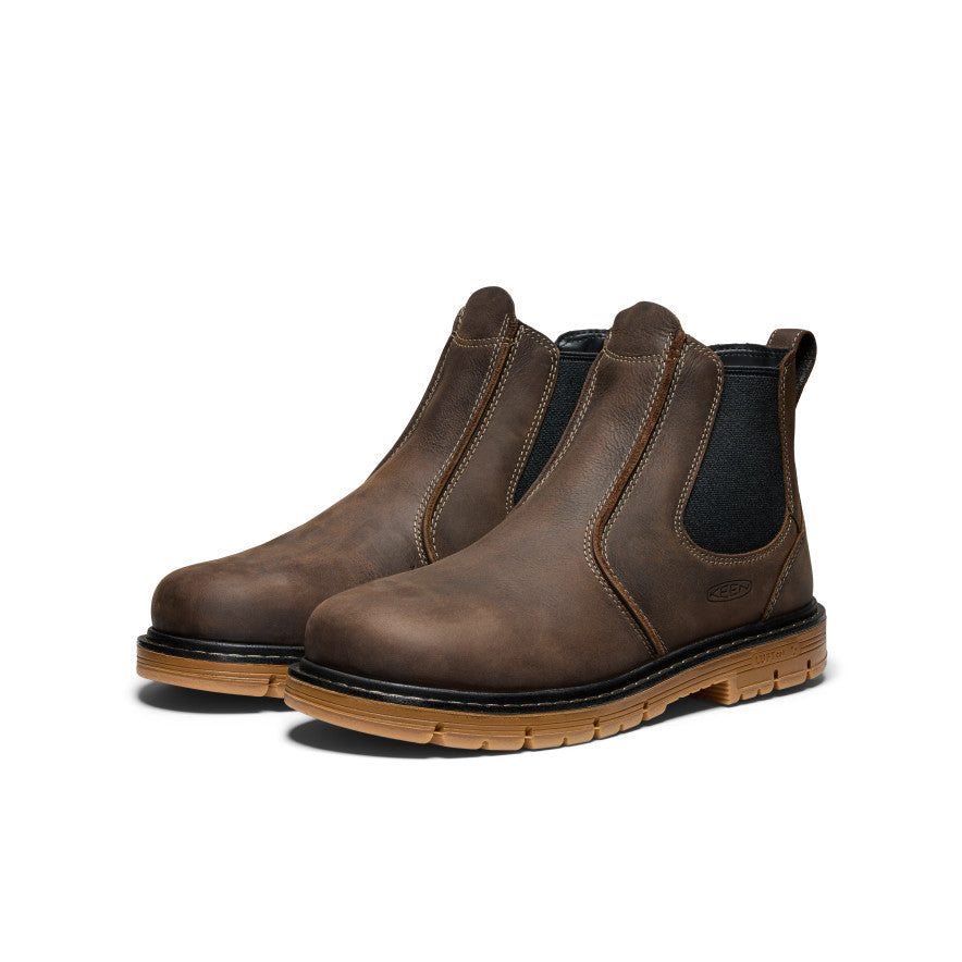 Mens San Jose Chelsea 90 Heel Boot Aluminum Toe Cascade BrownGum