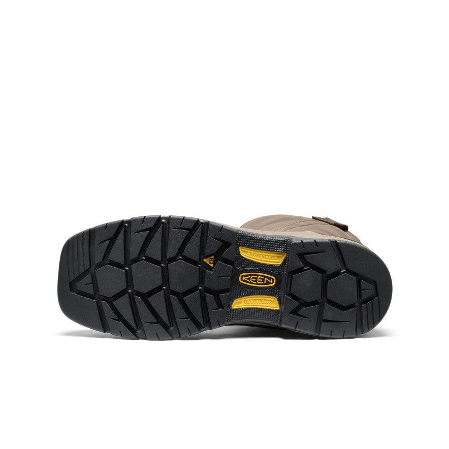 Mens Flatland Pull-On Waterproof Work Boot Carbon Toe Dark BrownBlack
