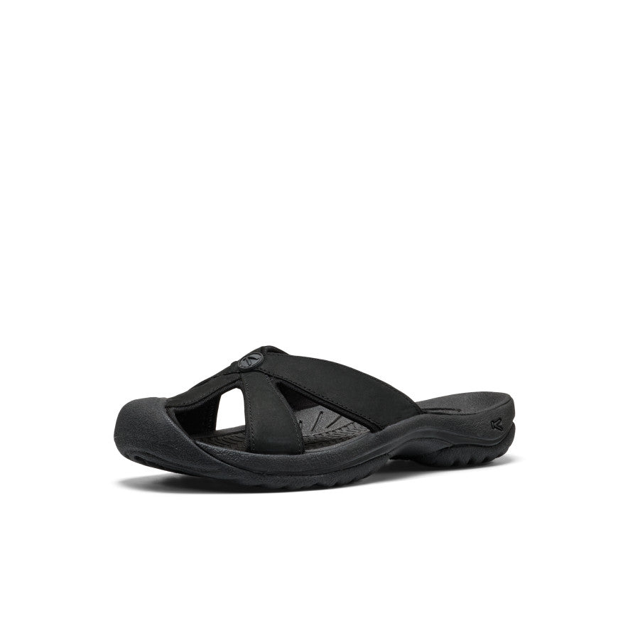 Womens Bali Leather Slide Sandal BlackBlack